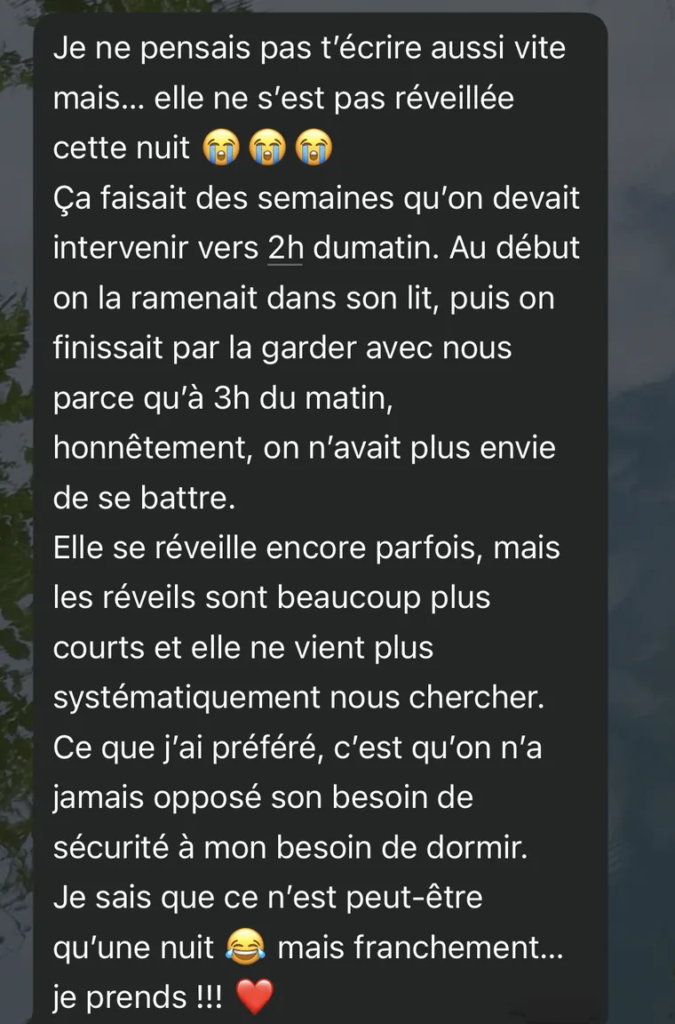 Message d'une maman : sa fille se réveillait à 2h chaque nuit depuis des semaines, elle a fait une nuit complète